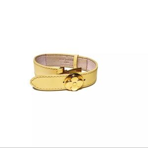 Louis Vuitton Monogram Leather Cream Flower Wish Bracelet